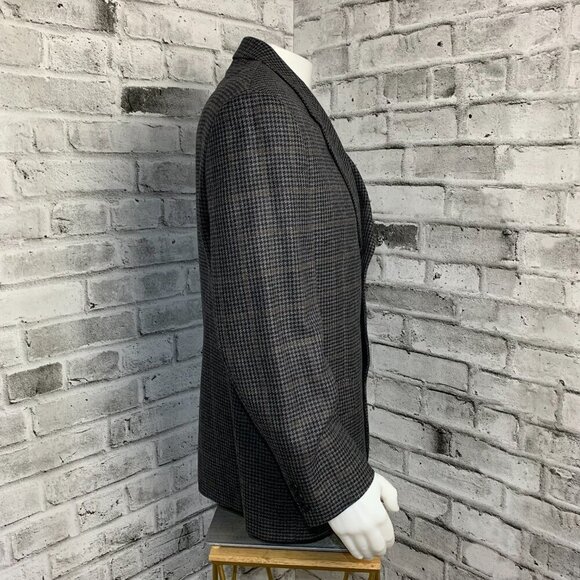 Vintage Union Made Oscar De La Renta Houndstooth Wool Blazer Sport Coat - Picture 3 of 16